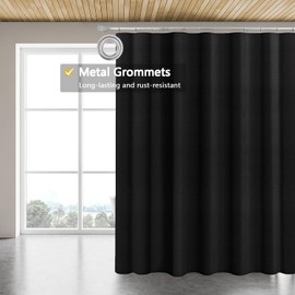 Black Waffle Shower Curtain, Bathroom Curtains with 12 Metal Grommets and Bottom Weighted, Bathtub Home Decoration Waterproof Fabric Machine Washable , Hotel Quality Dry Wet Separation, 72" x 72"