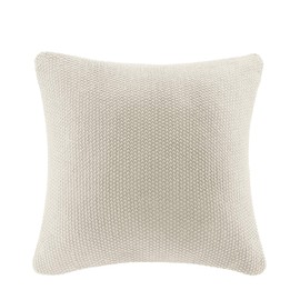 INK+IVY Bree Cable Knit Euro DÃ©cor Throw Pillow Cover, Casual Square Decorative Pillow Case for Sofa, Bed, Outdoor Chair, 20x20, Ivory