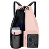YUHAN PRETTY Beach Backpack with Wet Pocket Drawstring Mesh Beach
