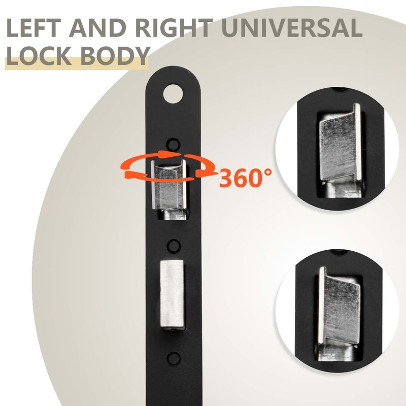 Bwintech 2 PCS 3 Lever Matt Black Mortice Sashlock 65mm