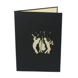 Favour Pop Up® - 3D Greetings Card - A delicate work of art that surprises when opened with a lovingly designed jazz band. TB050