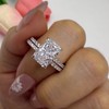 AUROGEM Radiant Cut Wedding Ring Set for Women, 3.5 Carat