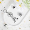 MWOOT Initial keychain, Stainless Steel Key Ring, Letter A keychain,