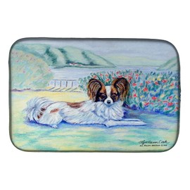 Caroline's Treasures 7244DDM Papillon Dish Drying Mat Absorbent Dish Drying Mat Pad for Kitchen Counter Dish Drainer Mat for Countertop, 14 x 21", Multicolor