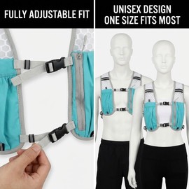 ZENSEWEN Running Vest Hydration Pack - Lightweight Trail Running Vest for Men & Women, Breathable Mesh Backpack with Front Phone Pockets & Reflective Straps for Hiking, Cycling, Marathon - Turquoise