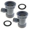 LUORNG 2PCS 45mm Grey Kitchen Sink Drain Adapters Multipurpose Y