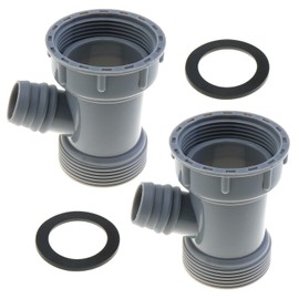 LUORNG 2PCS 45mm Grey Kitchen Sink Drain Adapters Multipurpose Y Shaped Flexible Pipe Connector with Gasket Branch Dishwasher Tailpiece Waste Outlet Sink Drain Adapter Replacement