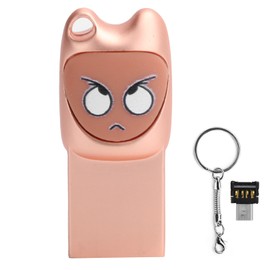 Mini U Disc Flash Drive Cute Cartoon Pattern Mobile Phone Computer USB 2.0 U Disk 32GB Rose Gold