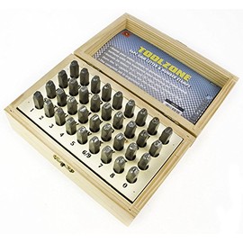 toolzone HB273 3mm 36Pc Alphabet Letter & Number Stamps/Punches, Silver