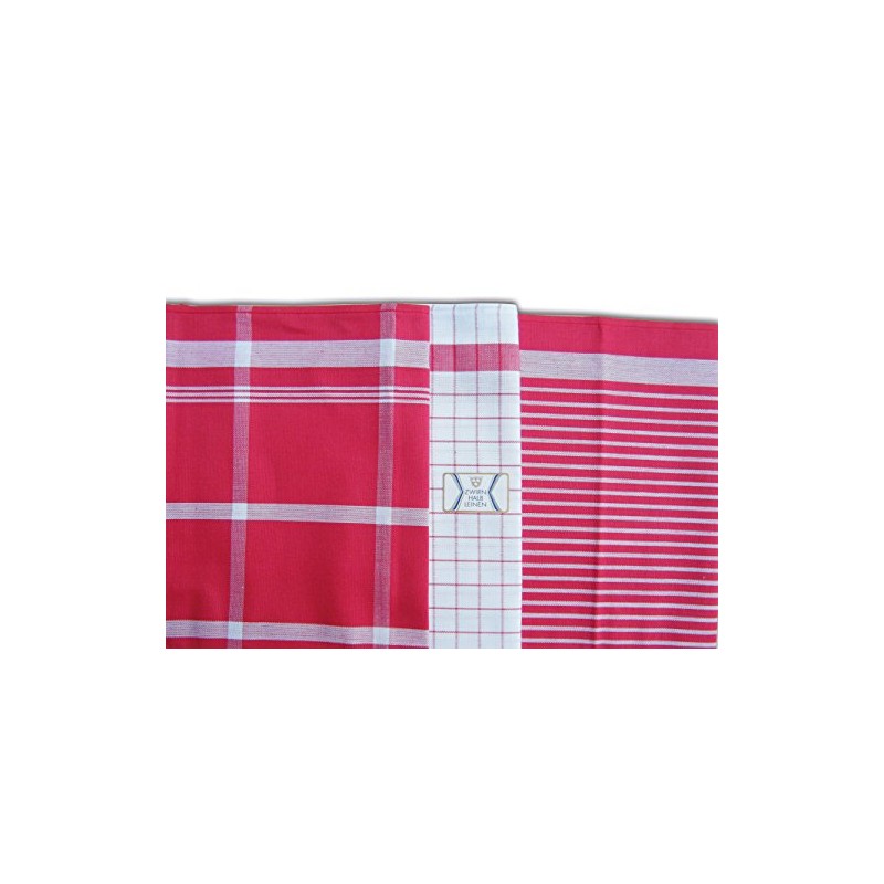 ZW-HL Tea Towels, Pack of 3, Red