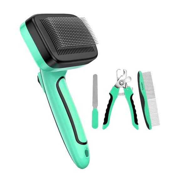 ReadyHouse 4-in-1 Dog Brush & Grooming Kit: Includes Pet Comb,