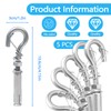 SNOMEL 5 Pack Expansion Concrete Wall Anchors Eye Bolts Screw,