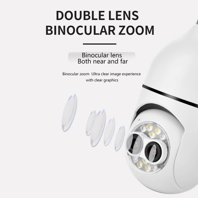 Dual Lens Camera 110 to 250V Sound and Light Alert