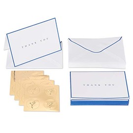 Papyrus Tarjetas de agradecimiento con sobres, azul marino (16 unidades)