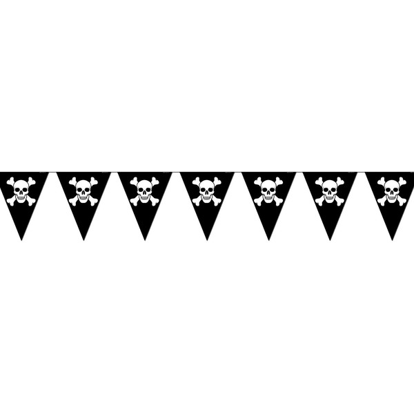 Beistle 50537 Jolly Roger Pennant Banner, 10-Inch by 12-Feet