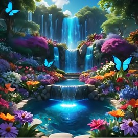 JFYHAB Waterfall Diamond Painting Kits for Adults, Wonderland 5D Diamond Art Kits for Beginners, DIY Full Drill Scenery Paint with Diamond for Home Wall Decor 12x12 Inch