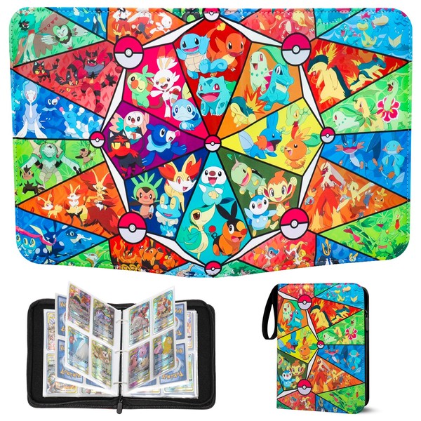 Trading Card Binder 4 Pocket 50 Pages 400 Cards Capacity,Card