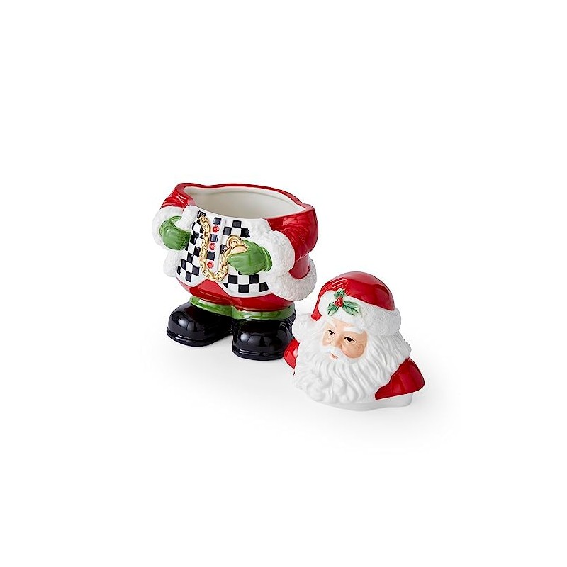 Spode Christmas Tree Black & White Santa Candy Jar -