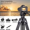Video Tripod with 360 Panoramic Fluid Drag Pan Head Heavy