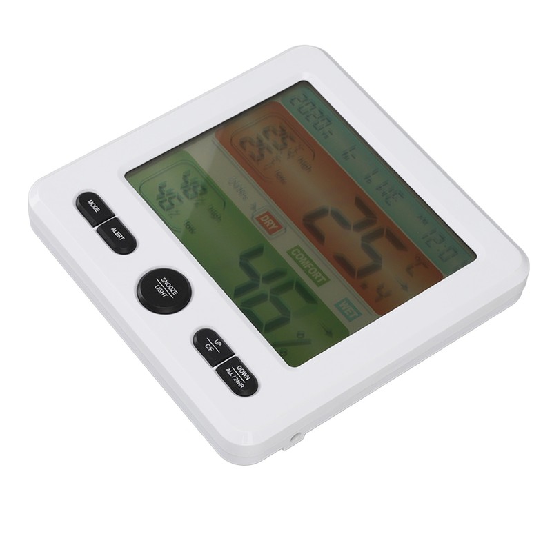 Indoor Thermometer Digital Color Screen Alarm Temperature Humidity Monitor Bedside