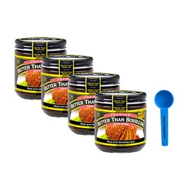 Better Than Bouillon Ham Base 8 oz (Pack of 4) Bundle with PrimeTime Direct Teaspoon Scoop with BTB Authenticity Seal