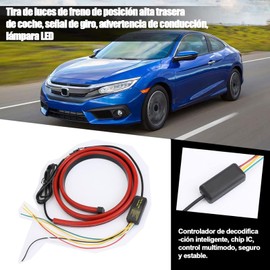 LETMYTH Barra de Tira de luz LED de Tercer Freno 40"/100cm, Señales de Giro secuenciales, Freno en Funcionamiento Doble Parpadeo Luz de Freno Flexible de Montaje Alto DC12V