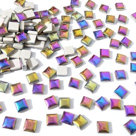 Brueyart 100 Pieces Square Mosaic Tiles for Crafts Bulk, Ceramic Mosaic Pieces 16 Colors Ceramic Mosaic Tile, 12mm Stained Mosaic Ceramic Tiles for Mosaic Projects Home Decor - Symphony Mosaic Tiles