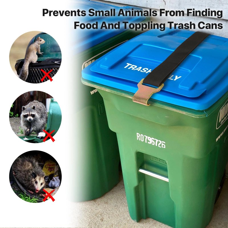 Wuno Shop Trash Can Lid Lock for Raccoons, Bear Proof
