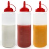 3 Pack 12 oz Condiment Squeeze Bottles, Leakproof Flip Top