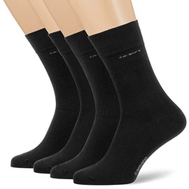 Camano Men's Socks with Soft band for Adults, Cotton Socks, Pack of 4 - Black (Black 0005)