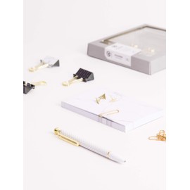 U Brands Modern Office Kit, Marble, Black and Gold, 43 Pieces (058U04-24)