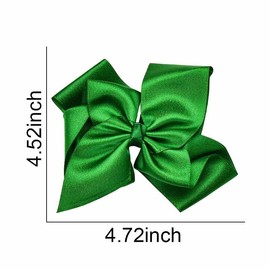 Bow Hair Clips Large Hair Bows for Girls Women 2Pcs Grosgrain Ribbon Hair Bow Alligator Clips Bowknot Hair Clip Hair Bow Barrettes for Girls Green Bows Hair Clips Festival Christmas Hair Accessories
