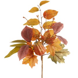 SilksAreForever 18" Pumpkin & Berry Artificial Stem Pick -Fall (Pack of 12)