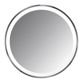 simplehuman Sensor Mirror, Lighted Compact Makeup Magnifying Mirror with Light, Round, Travel Size, Black Stainless Steel