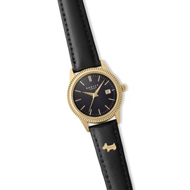 RADLEY Women's Gold Plated Black Leather Strap Watch RY21732