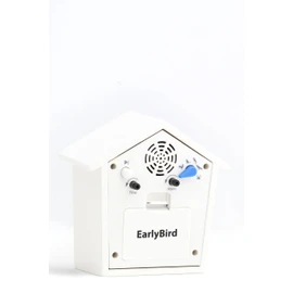 KOOKOO EarlyBird Weiß, Wecker mit Vogelmelodie (Originalaufnahme) oder Dreiklangton