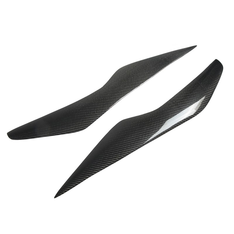 Front Headlight Eyelid Carbon Fiber Headlight Eyebrow Cover Replacement for