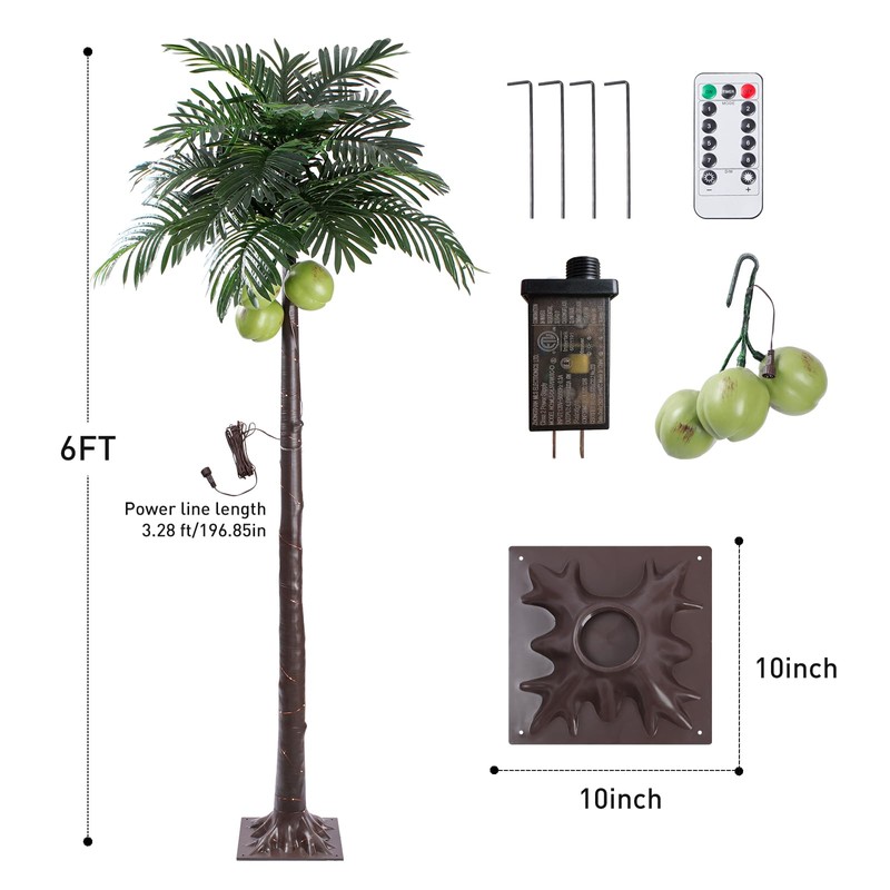 6 ft Lighted Palm Tree LED Lighted Palm Trees for