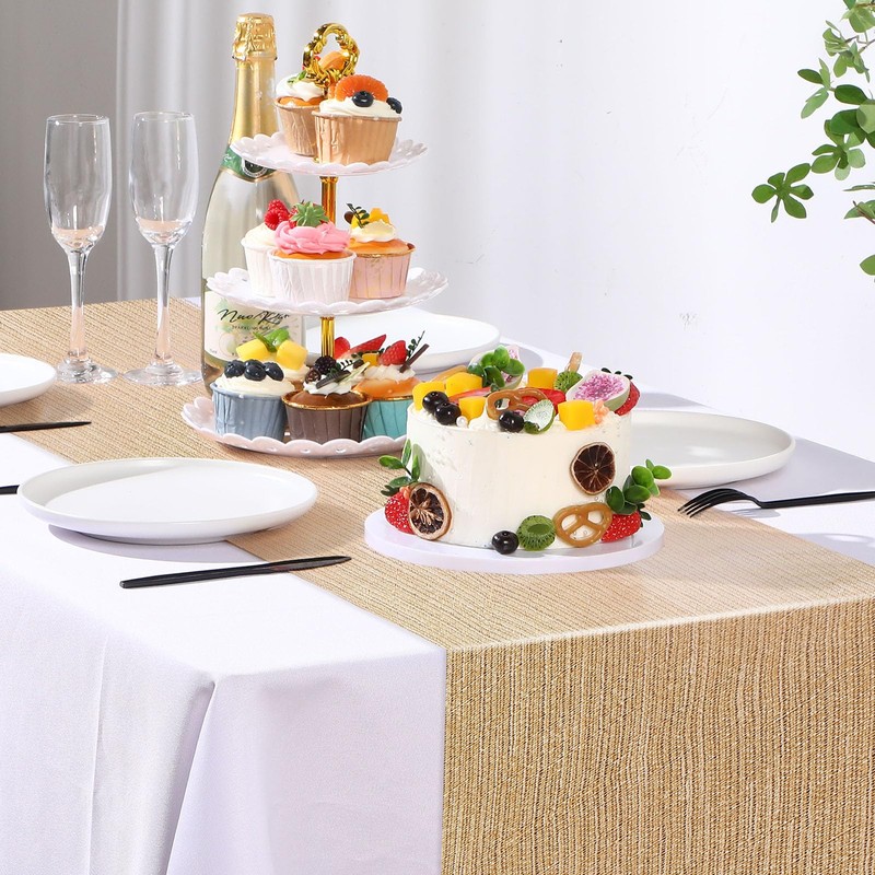 Newwiee 6 Pack Plastic Table Runner 14 x 108 Inch