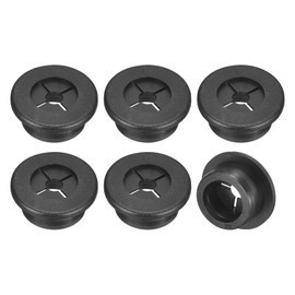 QUARKZMAN Pack of 6 Cable Grommets, 7/8 Inch (22 mm) Desk Feed-Through Flexible Rubber Ring Grommets Wire Hole Cover for Office Computer Desk Cable Organiser, Black