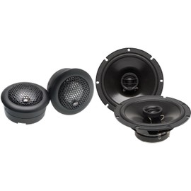 PowerBass S-6502 6.5" Coaxial OEM Replacement Speakers with a Pair of S-1S 1" Silk Dome Tweeters