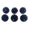 6 Jet Glass Black Buttons 3/4'' (17mm) for Dress and
