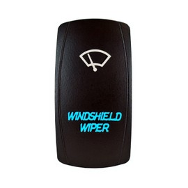 STV Motorsports Laser Backlit Blue Rocker Switch Windshield Wiper 20A 12V On/Off LED Lighted for Car Truck Boat ATV UTV