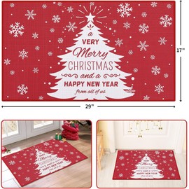 Zempertoopa Weihnachtsteppich Matten, 40 x 60 cm Weihnachtsmatte, Weihnachtsdeko Fußmatte, Weihnachten Home Tür Fußmatten, für Schlafzimmer, Flur Wohnzimmer Boden, Küche Badezimmer Teppich (H)