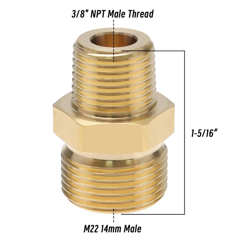 VGOL Brass Pressure Washer Coupler 3/8 Inch NPT Male to