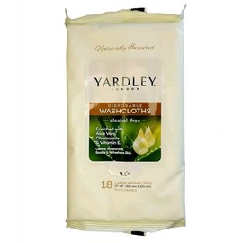 Yardley NEW! YARDLEY LONDON (2-PACK) 18-CT 12"X18" ●DISPOSABLE WASHCLOTHS● alcohol-free.