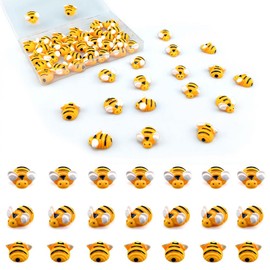 Saktopdeco 45 PCS Resin Bees for Crafts Small Plastic Resin Bumble Bee Hive Decor for Bee Party Decor Baby Shower Honeycomb Decorations