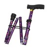 Folding Walking Cane T Handle Adjustable Height Print Folding Cane