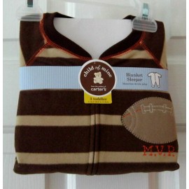 Carter's NWT TODDLER BOYS BROWN FOOTBALL CARTER'S BLANKETS SLEEPER   SIZE 3T
