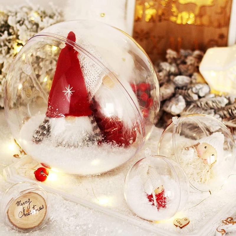 30 PCS Clear Christmas Ornaments Balls, 8cm, 6cm, 5cm Clear